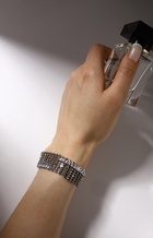 Браслет со стразами «Иллюзия» асимметрия, цвет белый в серебре - фото 30838336