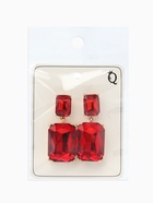 Серьги со стразами «Клео» классика, красные в золоте  (артикул 9691659)  большой выбор товаров оптом и в розницу по низким ценам с доставкой