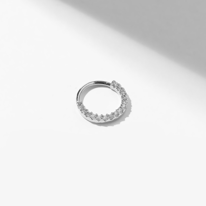 Пирсинг в ухо "Кольцо" (хеликс), d=11мм, цвет белый в серебре