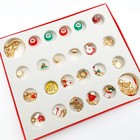 Набор для создания браслетов "Адвент календарь" новогодний, 24 предмета, красно-зелёный в золоте - Фото 2