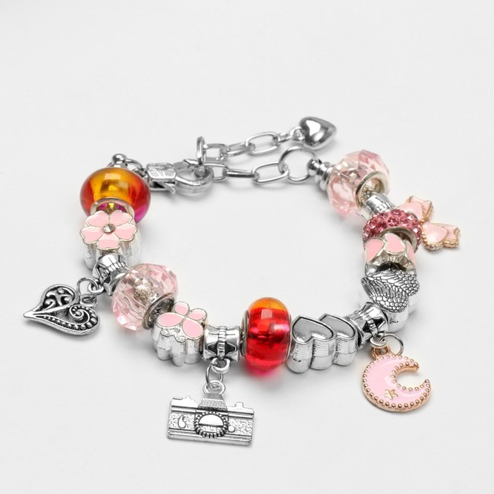 Набор для создания браслетов «Подарок для девочек», нежность, 63 предмета, розовый - фото 1909272079