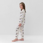 Пижама детская для девочки, цвет белый, рост 104 см - Фото 3