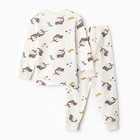 Пижама детская для девочки, цвет белый, рост 110 см - Фото 12