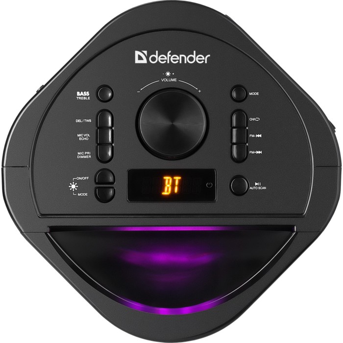 Портативная колонка Defender Boomer 40, 40Вт, 2500мАч, BT, FM, USB, microSD, AUX, подсветка - фото 51343409