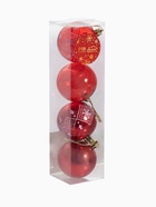 Ёлочные игрушки «Новогодние забавы», шары новогодние, d=5.5 см, набор 4 шт., красный - Фото 9