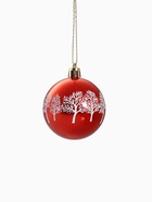 Ёлочные игрушки «Новогодние забавы», шары новогодние, d=5.5 см, набор 4 шт., зимний лес, красный - Фото 5