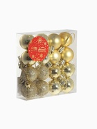 Ёлочные игрушки «Праздничный переполох», шары новогодние, d=3 см, набор16 шт., золотистый - Фото 6