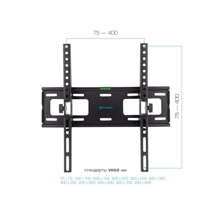 Кронштейн Tuarex OLIMP-204, для ТВ, наклонный, 26-65", до 40 кг, 48 мм, черный - фото 51435918
