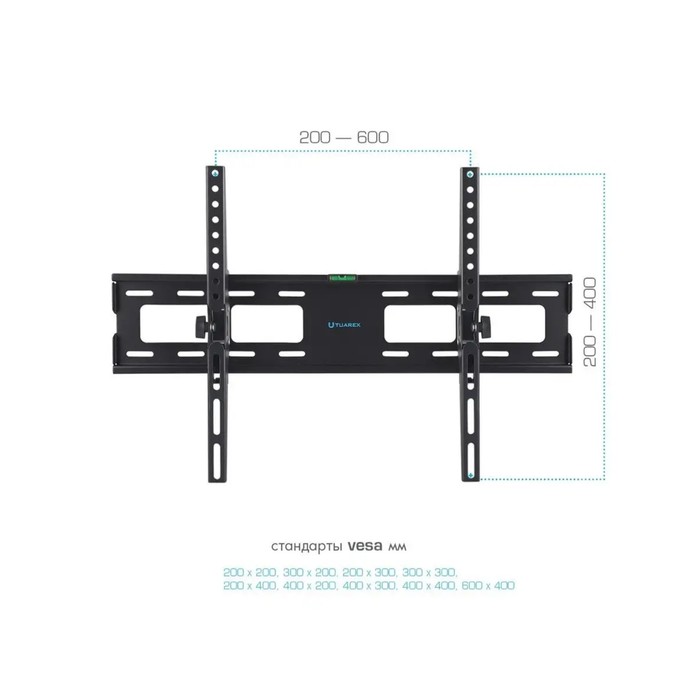 Кронштейн Tuarex OLIMP-202, для ТВ, наклонный, 32-90", до 45 кг, 48 мм, черный - фото 51435938