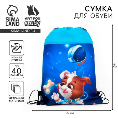 Мешок для обуви «Космический пушистик» (нетканый материал) 41×30 см