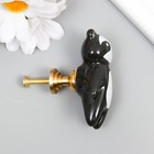 Ручка для шкатулки керамика, металл "Панда" 6,3х3,5 см - фото 9206815