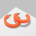 Серьги акрил «Кольцо», цвет оранжевый, d=3 см - Фото 2