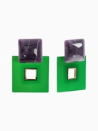 Серьги акриловые «Квадро», цвет зелёно-фиолетовый в золоте - Фото 1