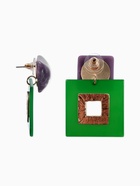 Серьги акриловые «Квадро», цвет зелёно-фиолетовый в золоте - Фото 2