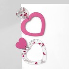 Серьги акрил «Сердце» с конфетти, цветные в серебре - Фото 2