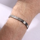 Браслет мужской «Стальной» овалы, цвет серебро - Фото 2