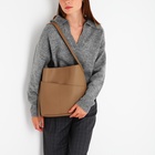 Сумка - мешок женская на магните, 26×10×30 см, бежевая - Фото 10