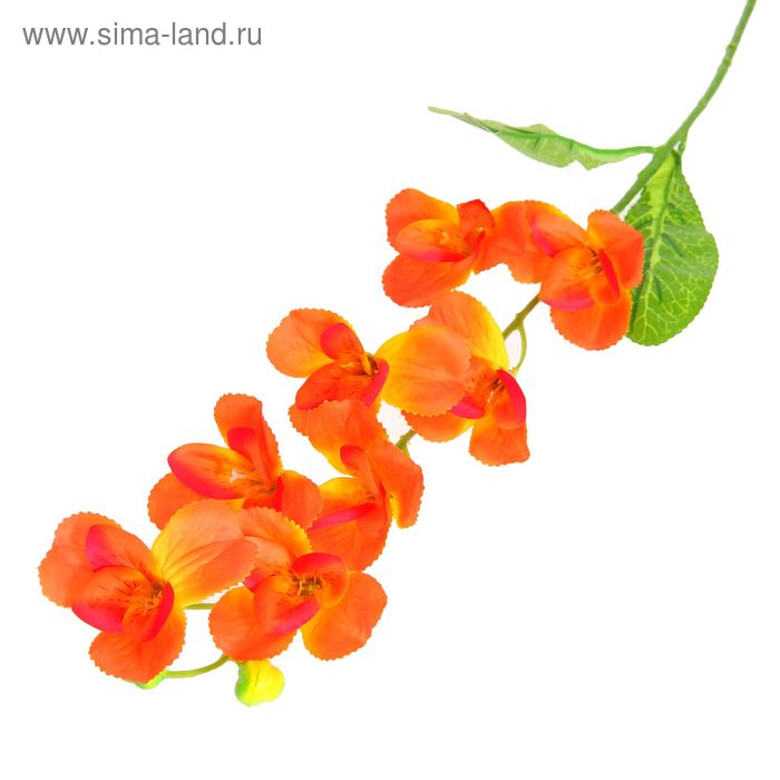 цветы искуственные  орхидея зиг заг 90 см d-8 см оранжевый - Фото 1