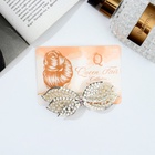 Заколка - автомат для волос «Гелая», бантик, 9 см, серебристо-белая - Фото 5