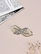 Заколка - автомат для волос «Гелая», бантик, 9 см, серебристо-белая - Фото 2