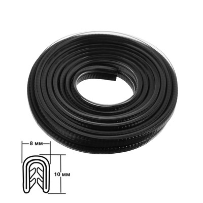 Защитная накладка на двери автомобиля, металлический сердечник, 5 м, чёрный