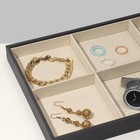 Подставка для украшений 6 ячеек, флок, 35×24×3, цвет серо-бежевый - Фото 2