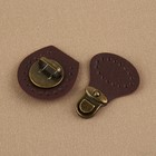 Застёжка для сумки, пришивная, 6×4 см, цвет тёмно-коричневый/бронзовый - Фото 3