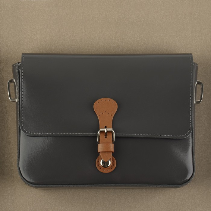 Застёжка для сумки на кнопке, 8 × 3 см, цвет коричневый