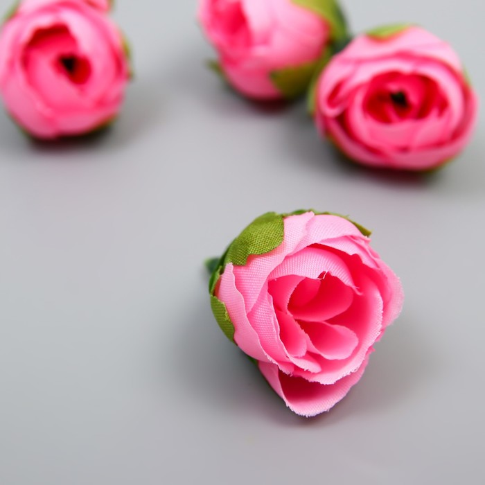 Бутон на ножке для декорирования "Роза пионовидный бутон" розовая 2,5х3 см - Фото 1