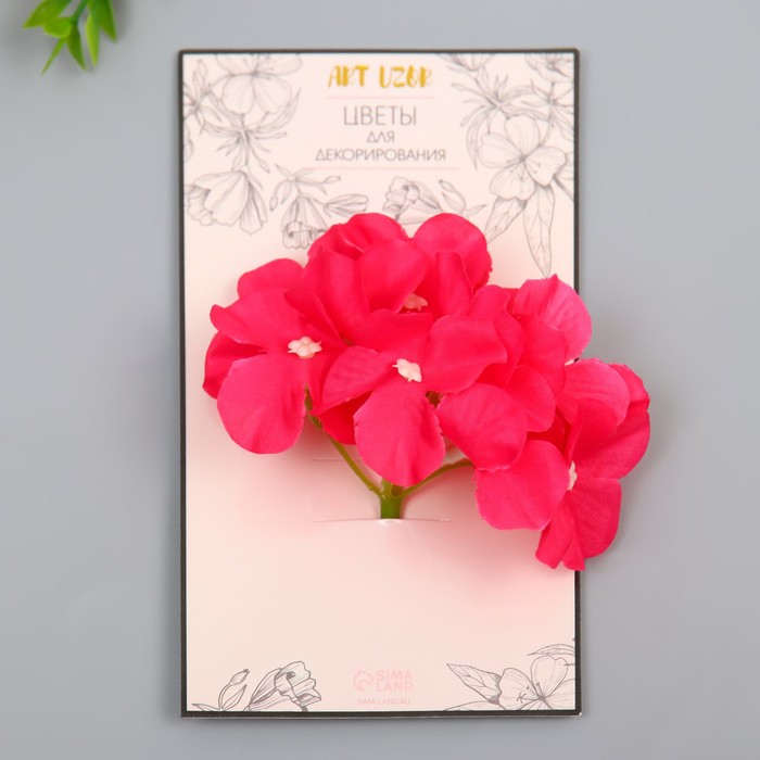 Цветы для декорирования Гортензия ярко-розовые 10х10 см