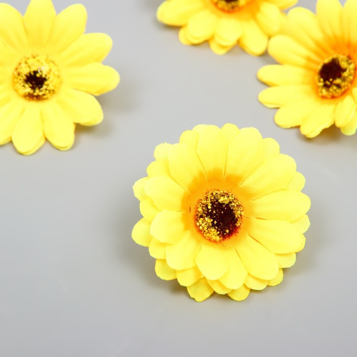 Бутон на ножке для декорирования "Хризантема-ромашка жёлтая" d=5 см - Фото 1