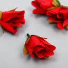 Бутон на ножке для декорирования "Роза Мондиаль" красная 1,7х3 см - фото 10895512