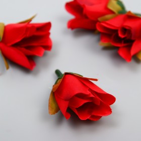 Бутон на ножке для декорирования "Роза Мондиаль" красная 1,7х3 см