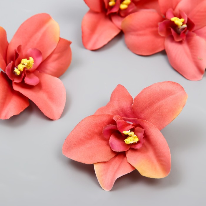 Бутон на ножке для декорирования "Орхидея кремово-розовая" 7,5х8 см - Фото 1
