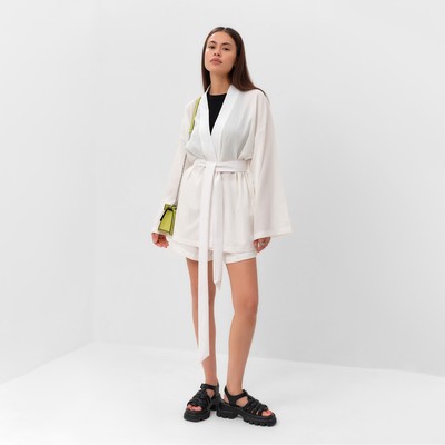 Костюм женский (кимоно, шорты) MIST Summer time, белый, размер 44
