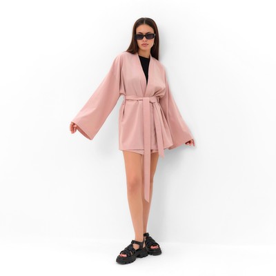 Костюм женский (кимоно, шорты) MIST Summer time, цвет пудра, размер 42