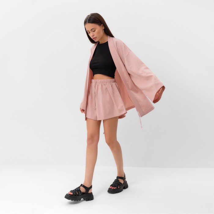 Костюм женский (кимоно и шорты) MIST Summer time, пудра, р.44 66047