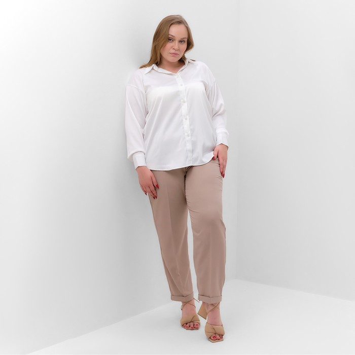 Брюки женские MIST plus-size, р. 56, бежевый