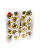 Ёлочные игрушки «Льдинки», новогодние, набор 19 шт., бело-золотой 9510305