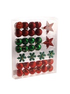 Ёлочные игрушки «Забава ассорти», новогодние, набор 46 шт., красный/зелёный - фото 23841057