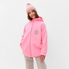 Бомбер (джемпер) с капюшоном для девочки MINAKU, цвет розовый, рост 122 см - Фото 5