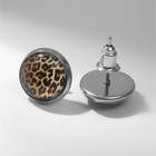 Пусеты «Леопард», d=10мм, цвет коричневый в серебре - Фото 2