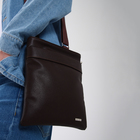 Сумка деловая TEXTURA на молнии, наружный карман, длинный ремень, цвет коричневый - фото 3085652