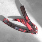Сувенир деревянный "Нож-бабочка. Керамбит", черный с красными линиями - фото 8626942