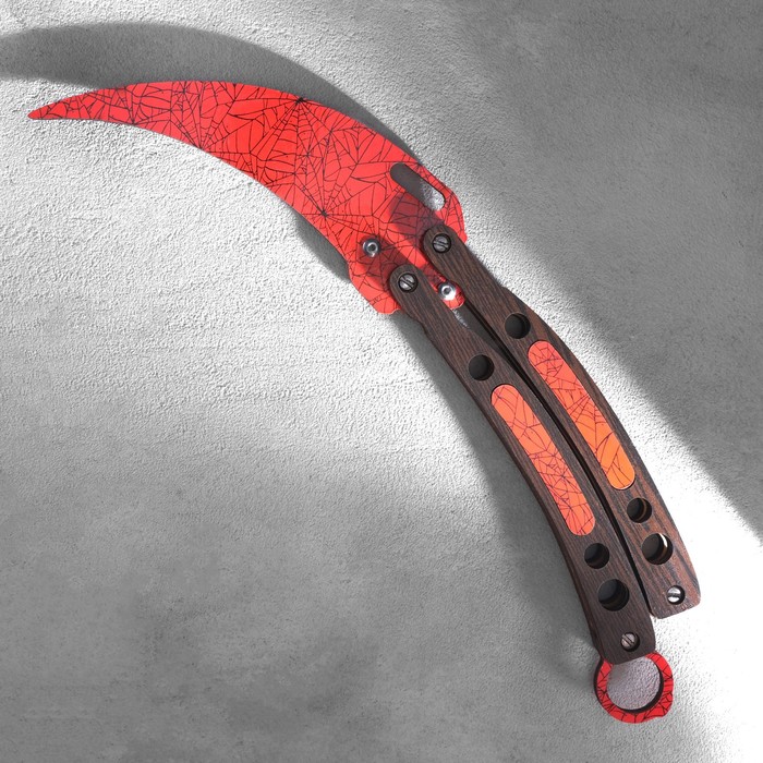 Сувенир деревянный "Нож-бабочка. Керамбит", красный - Фото 1