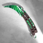 Сувенир деревянный "Нож-бабочка. Керамбит", зеленый - фото 10953392