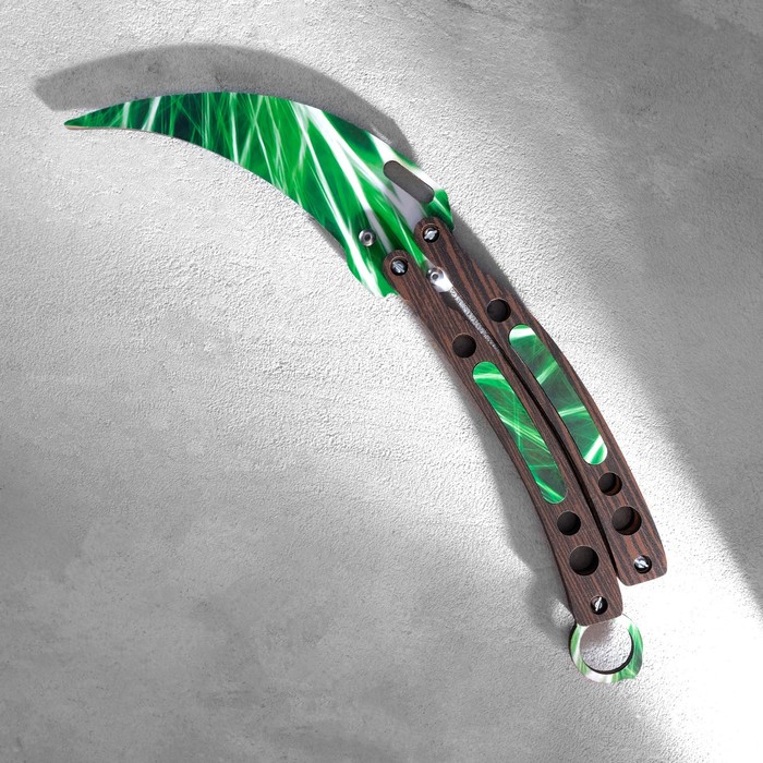 Сувенир деревянный &quot;Нож-бабочка. Керамбит&quot;, зеленый