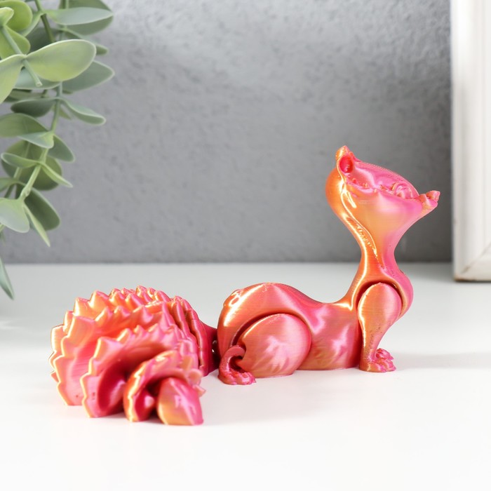 Сувенир-антистресс "Белка Бэлла" 15,5х4х6,5 см, розовый хамелеон