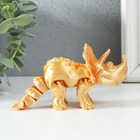 Сувенир-антистресс "Трицератопс Терентий" 13,5х3,5х7,5 см, жёлтый - фото 22676321