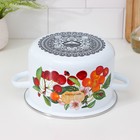 Кастрюля эмалированная «Черешня», 3 л, индукция, цвет белый - Фото 3